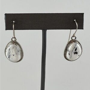 Native Made, Navajo TONY GARCIA White Buffalo earrings STAMPED